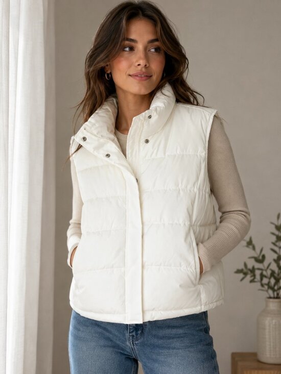GAP Jackets & Blazers - GAP White Puffer Vest Jacket - Size XL